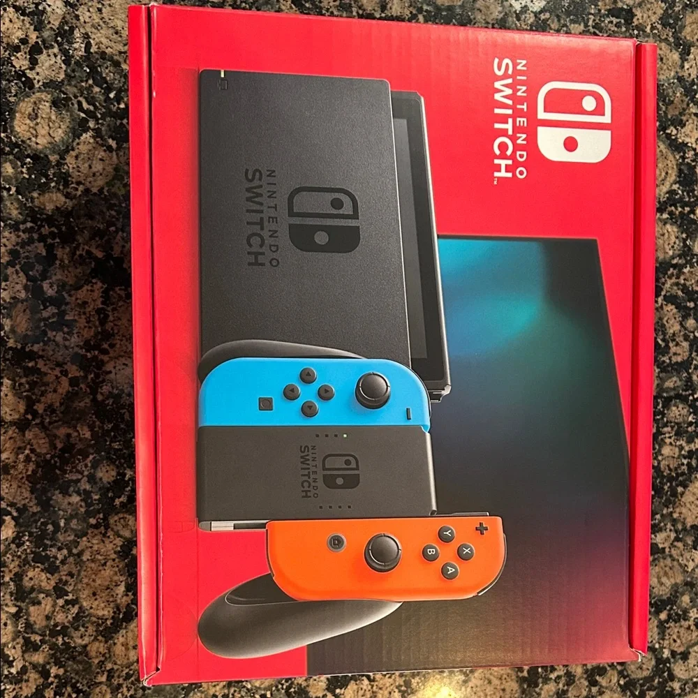 Nintendo Switch Console with Blue and Orange Joy-Con